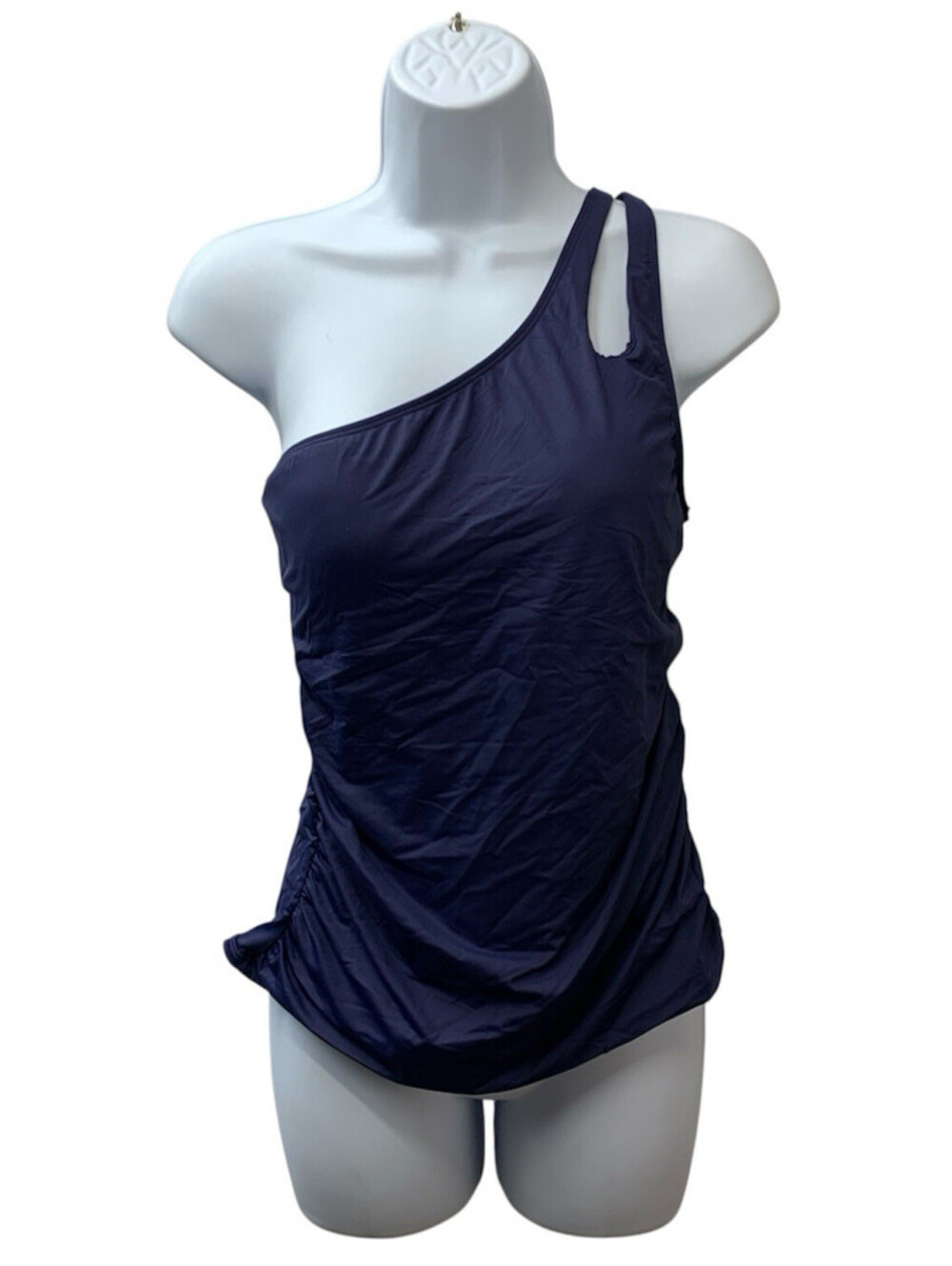 La Blanca Women's Island Goddess One Shoulder Keyhole Tankini Top Swimwear 10